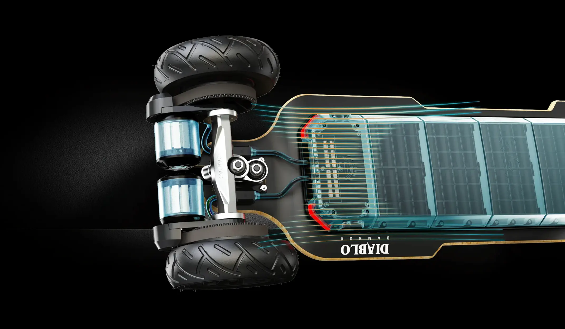  skate electrique Diablo Bamboo Evolve système de refroidissement